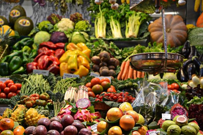 fruits in a stand