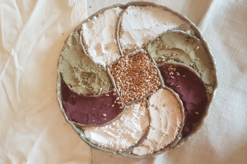 grains and hummus