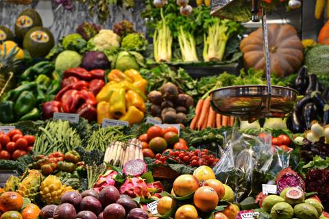 fruits in a stand
