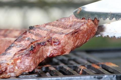 Steak being grilled